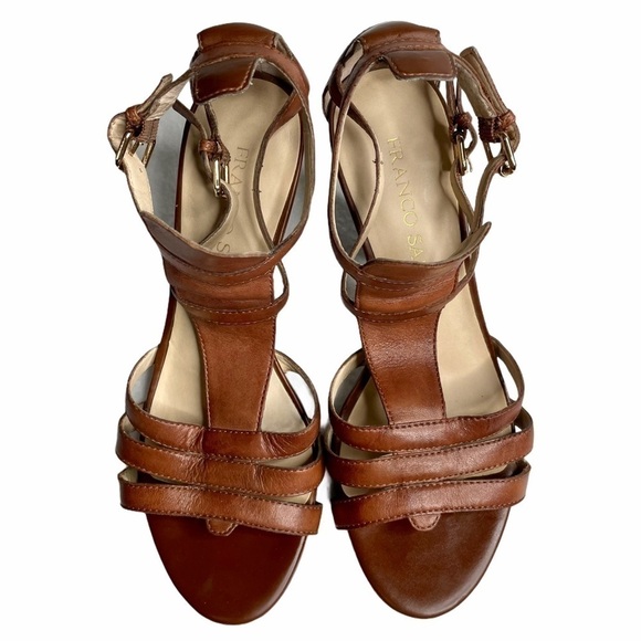 Franco Sarto Clash Leather Double Adjustable Buckle Straps Sandal Heels Size 7 - Picture 6 of 11